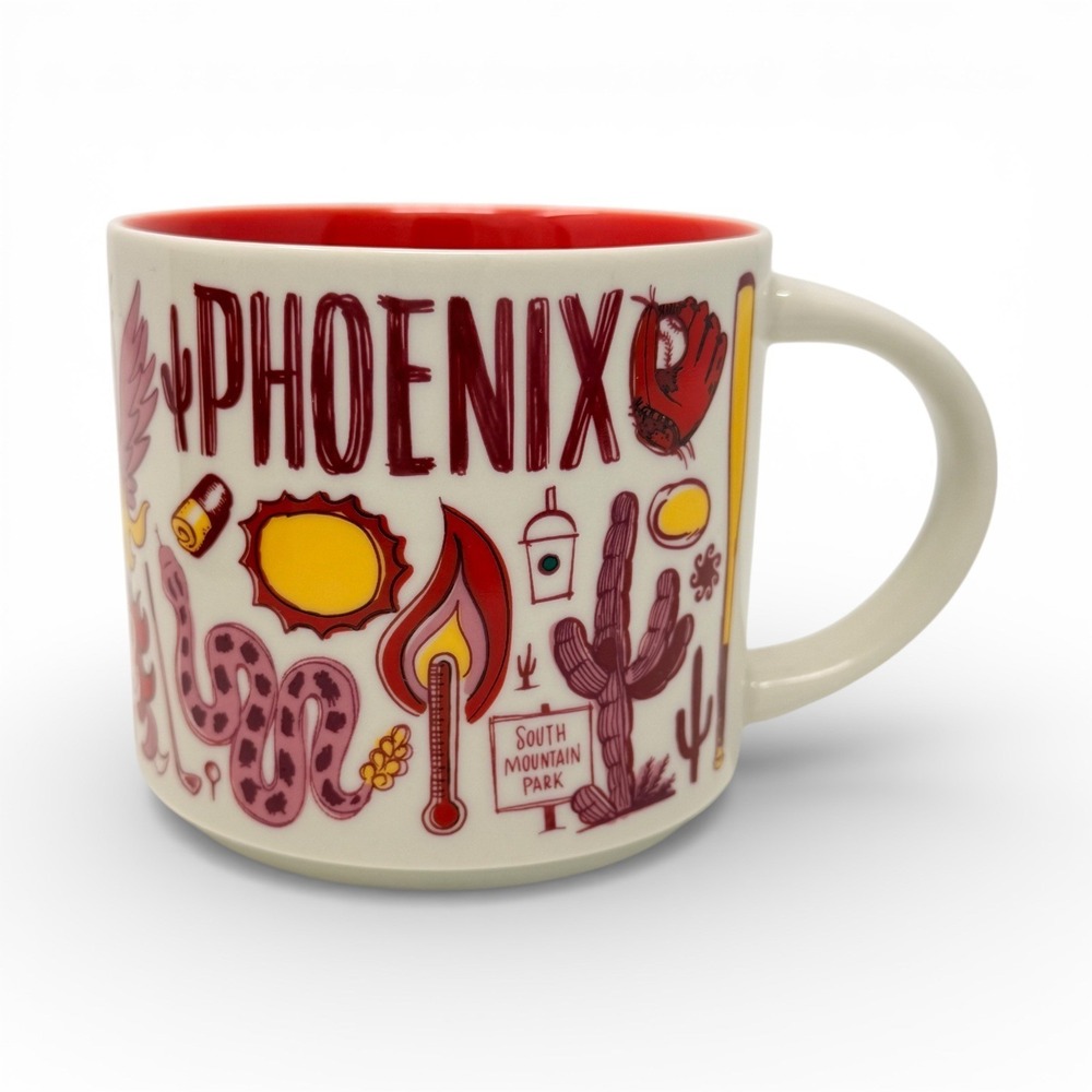 Starbucks Coffee Mug Phoenix 14oz White Red Been There Series Boxed 2022 - Picture 2 of 16